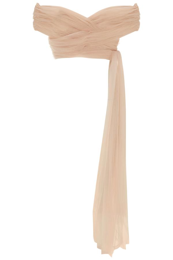 Off-Shoulder Tulle Top